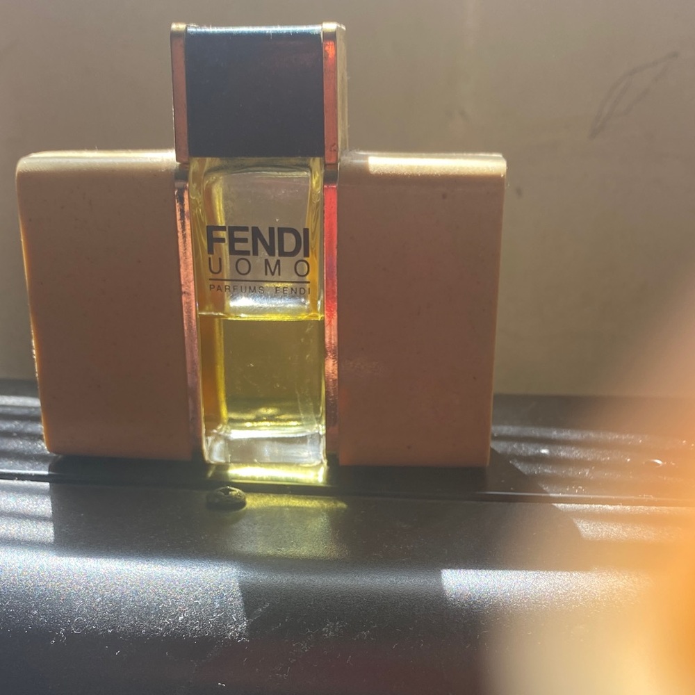 Fendi Uomo Fragrance with Black and Gold Accents  vintage bottle After Shave.